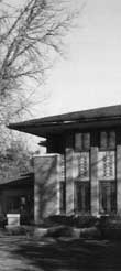 Detail from photo of R. Mueller House, Decatur, Illinois designed by Marion Lucy Mahony 1910. Photographer Mati Maldre, Chicago Illinois, 1991