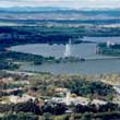 View of the lake/water axis from Black Mountain, Canberra, 1998