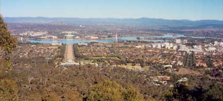 View from Mount Ainslie looking along the ‘land axis’ avenue to Capital Hill, 2004