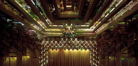 Capitol Theatre auditorium with its spectacular crystalline interior and coloured lighting, 1999. Photographer John Gollings, Gollings Photography Pty Ltd. Guided tours of the theatre are organised by RMIT on eight days each year. For more information go to News 