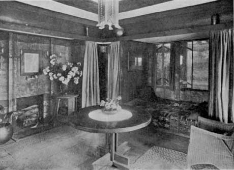Interior of ‘Pholiota’, at the time it was the Griffins’ home from 1922 to 1925. Reproduced from Segmental Reinforced Concrete Construction, Walter Burley Griffin Society Inc. Collection, courtesy Mary Lightfoot